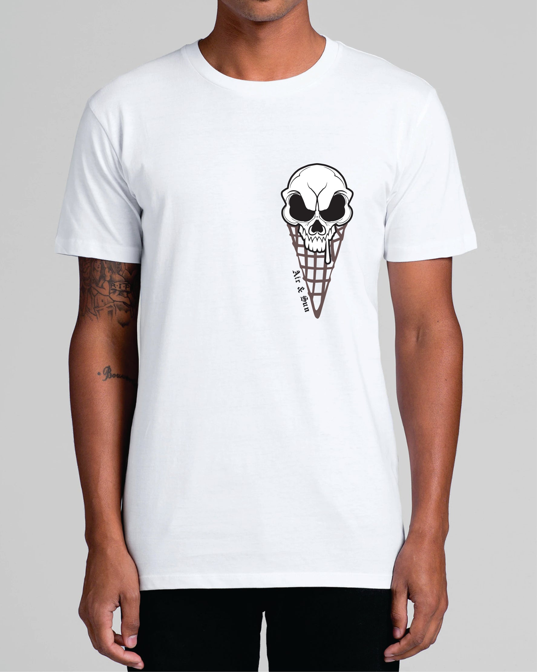 Skull Icecream tee white